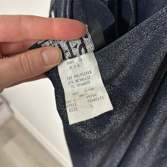 Vintage City Triangles Dress Womens Large Y2K Shimmer Strappy Back Formal Prom - Picture 6 of 9